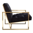 thumbnail image 4 of Benjara Masy Accent Armchair- Black Tufted Velvet Angled Seat & Back- Gold Legs, 4 of 6