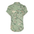 thumbnail image 5 of Women's Tops Short Sleeve Summer Under $10 Casual Printed Short Sleeve Button Home V-Neck T-shirt Blouses, 5 of 5