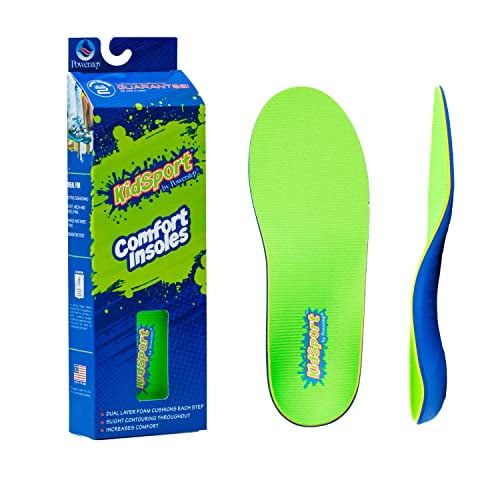 Powerstep Shoe's KidSport Orthotic Insoles, Green/Blue, Toddler 10