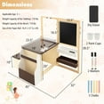 thumbnail image 3 of Costway Kids Art Center Wooden Table Bench Set Adjustable Double-Sided Easel Storage, 3 of 10