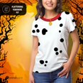 thumbnail image 4 of Halloween Womens Dog Dalmatian Red Collar All Over Costume T Shirt, 4 of 7