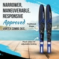 thumbnail image 2 of Open Box O'Brien Vortex Combos 65.5" Nylon Adjustable Wide Waterskis, Blue, 2 of 5