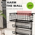 thumbnail image 5 of x-Cosrack Hair Dryer Holder Styling Tool Organizer 4-Shelf Storage Wire Basket with Hook Heat Safe Rack for Wall Mounted/Cabinet Door, Black, 5 of 10