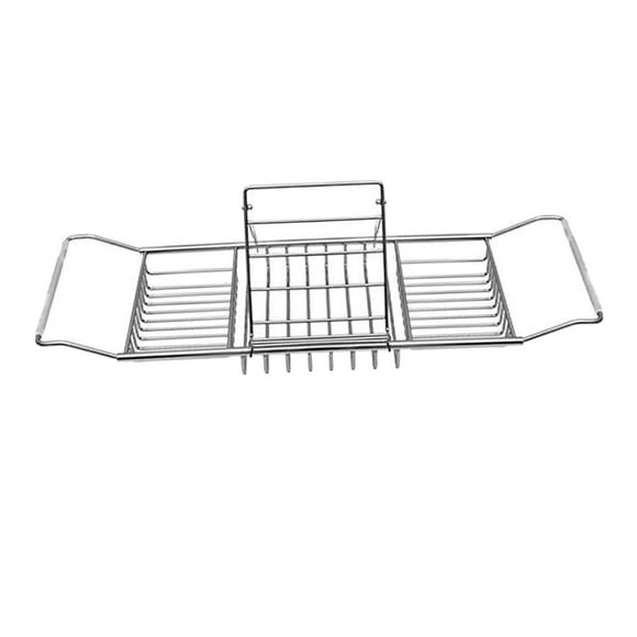 Telescopic Bathtub Tray Organiser Basket Storage Holds Books///Food Bath Tub Rack for Bathroom -