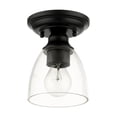 thumbnail image 4 of Livex Lighting Montgomery 1-Light Metal & Glass Flush Mount in Black, 4 of 7