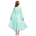 thumbnail image 2 of Nyeemya Kid Off Shoulder Flower Girls Dress Wedding Birthday Party Gown High Low Hem Princess Dress Light Green 16, 2 of 7