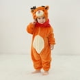 thumbnail image 2 of Odeerbi Infant Boys Girls Animal Dress Up Clothes Flannel Fleece Jumpsuits Winter Thermal Hooded Rompers Infant Cute Bodysuit Long Sleeve Hooded Onesie Infant Clothes Orange, 2 of 9