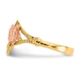 thumbnail image 4 of Finest Gold 14K Two-Tone Diamond-Cut Rose Ring - Size 6, 4 of 6