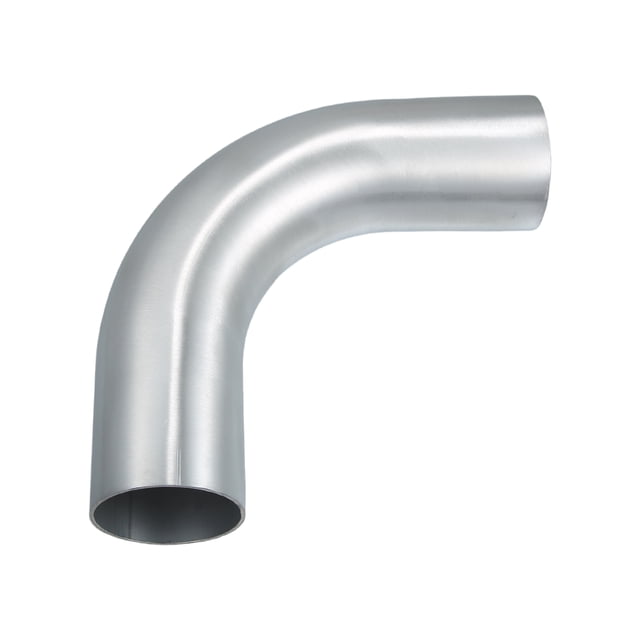 Tubo de admisi?n de aire de tubo de intercooler de codo de curva de 90 grados universal, 2.5 "OD, 63 mm OD, longitud de pierna 4", 100 mm de longitud de pierna, aleaci?n de aluminio 6061, tono plateado Unique Bargains tubería del intercooler del turbocompresor automotriz