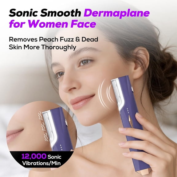 Dermaplane  for Women Face, Painless  Exfoliation & Peach Fuzz Hair Removal Tool with 10 Upgraded  Blades, Gentle Dermaplaning, Gift for Mom ()
