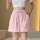 thumbnail image 1 of mfyjkho Pantalones Cortos Para Mujer, Pantalones De Verano Para Mujer, Finos, Informales Y Cómodos, De Seda Helada, Con Bolsillos Laterales, Perneras Anchas, Cintura Elástica Y Cordón Ajustable. L, 1 of 4