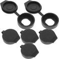 SHISUYAN 6pcs Black Rainproof Dust Cover Plastic Hole Cover Waterproof