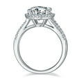 thumbnail image 3 of 3.00 Carat Round Cut Moissanite Halo Engagement Ring, Spilt Simulated Diamond Band In 925 Sterling Silver, 3 of 3