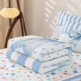 thumbnail image 5 of Homewish Blue Coquette Bowknot Kids Zipper Twin Comforter Sets with Fitted Sheet and 2 Pillowcases,Geometric Striped Polka Dots Zipper Bedding Set For Girl,Colorful Stars Reversible,4-Piece, 5 of 7