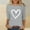 Gray, variant on Odbmxy Valentines Day T-Shirts Women 3/4 Sleeve Women Tops Heart Print Soft Casual Holiday Loose Tops White