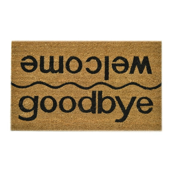 Imports Decor Vinyl Back Coir Doormat, Welcome-goodbye, 18-Inch by 30-Inch