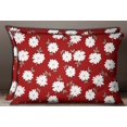 thumbnail image 1 of S4Sassy Cushion Cover Sham Pillow Case Maroon Floral Print Cotton Poplin 1 Pair-20 x 28 Inches, 1 of 3
