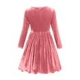 thumbnail image 5 of Eltusu Girls Velvet Dress, Soft Crewneck Casual Long Sleeve Party Dress Pink Size 5-15 T, 5 of 6