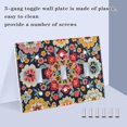 thumbnail image 3 of Yayeee Toggle Light Switch Wall Plate 2-Gang 4.56"x4.48" Decorative Outlet Cover, Colorful Floral Pattern, 3 of 7