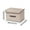 Gray, variant on SATRINO Storage Bins with Lid Fabric Storage Box Basket PU Leather Handle Textured Woven Cotton Linen Decorative Foldable Washable Shelf Closet Organizer Container (Flip-top Lid, Beige, Large)