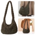 thumbnail image 1 of Bolso Cruzado Con Patrón Celosía para Mujer Bolso Acolchado Algodón Gran Capacidad (verde), 1 of 9