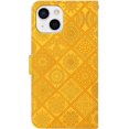 thumbnail image 4 of Compatible with iPhone 15 Plus Case with Card Holder Leather Flip Folio Case Retro Embossing with Kickstand Magnetic Protective Cover Wallet Case for iPhone 15 Plus 6.7 inch Yellow XCM, 4 of 16