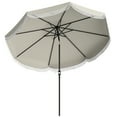 thumbnail image 2 of Outsunny 9FT Patio Umbrella, UPF 30+ Outdoor Market Umbrella, Vented Patio Table Umbrella with Crank, 8 Ribs, Push Button Tilt, Light Gray, 2 of 9