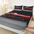 thumbnail image 3 of jejeloiu Red Car Sports Queen Sheet Sets,Speed Racing Cars Bed Set For Men Women 4-Piece, 3 of 7