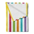 thumbnail image 2 of Rainbow Soft Flannel Fleece Throw Blanket, Minimalist Line Art with Different Vibrant Colors Design Modern Abstract Pattern, Cozy Plush for Indoor and Outdoor Use, 50" x 70", Multicolor, by Ambesonne, 2 of 5