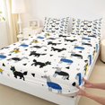 thumbnail image 4 of Homewish Cartoon Pet Dog Bed Sheets,Kawaii Animal Full Size Sheets,White,4-Piece,1 Flat Sheet, 1 Fitted Sheet and 2 Pillowcases, 4 of 6