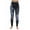 Black Floral, variant on Women's Denim Wash Leggings - Stretchy and Comfortable Skinny Pants (Blue Distressed, X-Small / Small)