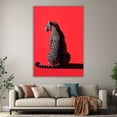 thumbnail image 6 of Mudket Framed Ready to Hang Red Wall Decor Leopard Canvas Wall Art, Minimalist Room Decor, Animal Wall Art Poster for Living Room Bedroom Office Decor Contemporary Home Decoration - 36"L x 24"W, 6 of 10