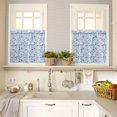 thumbnail image 4 of Kitchen Curtains Set, Blue Floral Kitchen Curtains and Valances Set, Elegant Spring Flowers Summer Botanical Rod Pocket Tier Curtains 36 Inch Length for Cafe/Bedroom Windows, 4 of 6