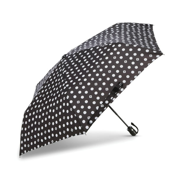Paraguas Samsonite Compact Auto de apertura y cierre 96 cm, negro y blanco