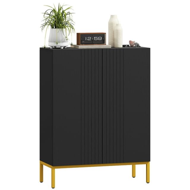 HOMCOM Armoire Moderne de Rangement pour Chaussures Armoire à Chaussures avec Portes à Fermeture en Douceur Noir