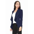 thumbnail image 2 of Women's Elegant Solid Stretch Open Front Long Sleeve Blazer Jacket, 2 of 5