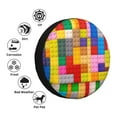 thumbnail image 3 of Bingfone Colorful Plastic Blocks Pattern Spare Tire Cover Weatherproof Universal Wheel Protectors for RV Camper Travel Trailer SUV Truck-14 inch, 3 of 8