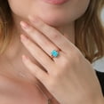 thumbnail image 4 of Gem Stone King 18K Rose Gold Plated Silver Green Turquoise Solitaire Engagement Ring for Women (1.80 Cttw, Emerald Cut 9X7MM, Gemstone Birthstone, Available in Size 5,6,7,8,9), 4 of 4