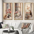 thumbnail image 1 of Designart "Watercolor Orange Cat on Windowsill" Animals Cat Framed Wall Art Set Of 3 - Brown Cat Frame Canvas Set For Living Room Decor, 1 of 6