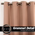thumbnail image 2 of Best Home Fashion Blackout Curtain 2 Panels - Premium Thermal Insulated Window Treatment Blackout Drapes for Bedroom - Antique Bronze Grommet Top (Taupe, 52" W x 96" L), 2 of 3