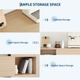 thumbnail image 6 of M optimized Mid-Century 3-Tier Display Storage Cabinet with Doors, Modern Wooden Buffet Accent Cabinet with Strong Legs for Living Room, Dining Room, Kitchen, Hallway, 6 of 9