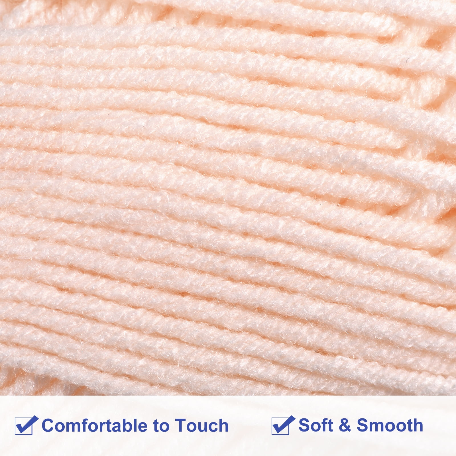 300g - 6Pack of 50g Acrylic Yarn Skeins Soft Crochet Yarns for Knitting Apricot