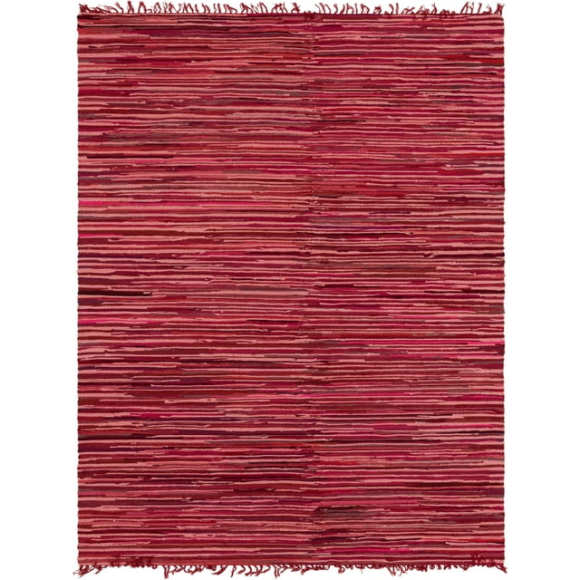 Unique Loom Chindi Cotton Collection Hand Woven Natural Fibers Area Rug, 8 x 10 Feet, Red/Purple