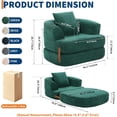 thumbnail image 2 of Memoryfield 3-in-1 Folding Sofa Bed, Memory Foam Sleeper Chair with Washable Cover, Convertible Boneless Floor Futon, Fold-Out Couch with Back Support for Living Room, Bedroom, Green, 2 of 7
