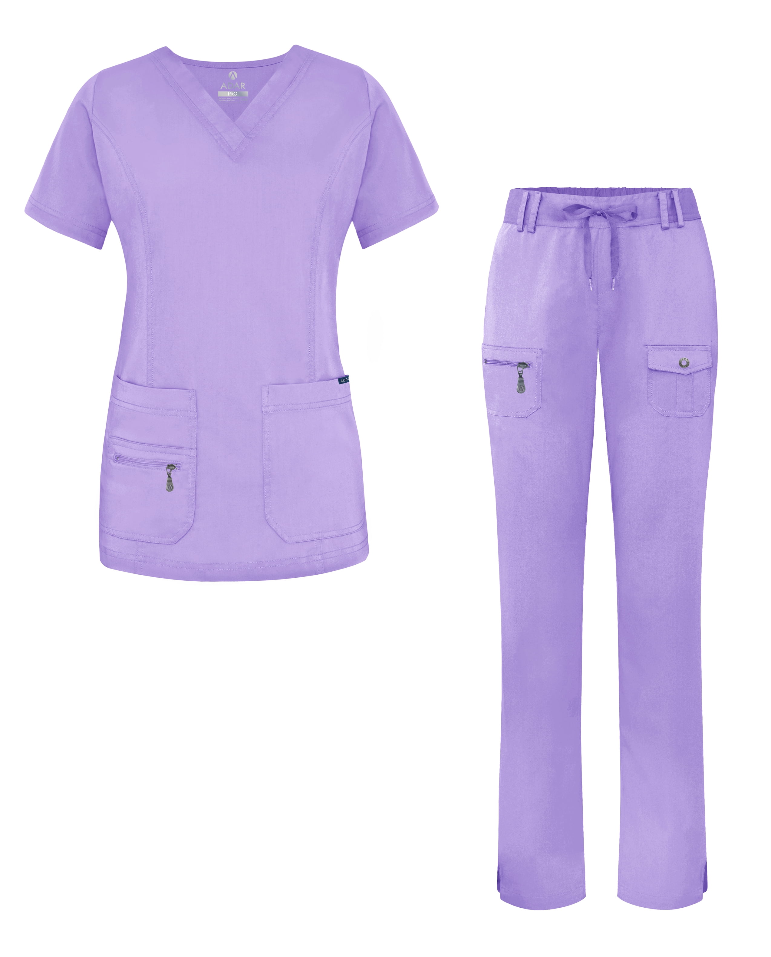 Adar adar uniforms women s scrub set enhanced v neck top multi