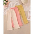 thumbnail image 3 of Toddler Girls Clothes Girls Pants Kids 3-Pack Casual Pants Toddler Solid Color Bell-bottomed Pants for Girls 1T 2T 3T 4T 5T Apricot Pink Yellow, 3 of 6