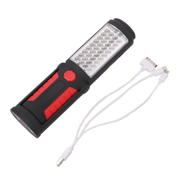 Lámpara de inspección roja, luz de trabajo LED recargable con base magnética, linterna LED, lámpara de inspección, luz de trabajo