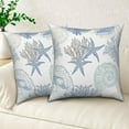 thumbnail image 4 of Dashan Nautical Coastal Throw Pillow Covers 18x18 Set of 2,Ocean Themed Coral Seashell Decorative Pillow Cases for Bedroom Sofa Couch, 4 of 6