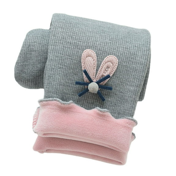 Girls Cute Winter Thick Pants Kids High Waisted Fleece Lined Leggings Ankle Length Stretch Yoga Trousers New Trendy Jogger Trousers Gray 7-8 Years