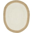 thumbnail image 1 of Unique Loom Braided Jute Collection Hand Woven Natural Fibers Ivory Oval Rug (8' 0 x 10' 0), 1 of 1